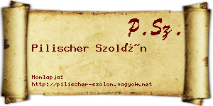Pilischer Szolón névjegykártya